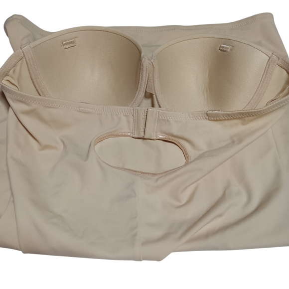 New Full Slip Shapewear Beige Sz M Convertible Straps Underwire Cups - Picture 6 of 13